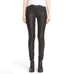 Rag & Bone Hyde Leather Panel Skinny Jeans sz 25